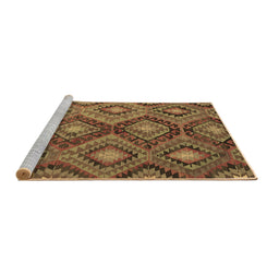 Sideview of Machine Washable Southwestern Brown Country Rug, wshcon3072brn