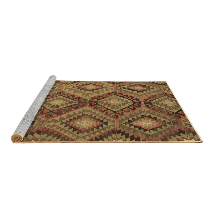Sideview of Machine Washable Southwestern Brown Country Rug, wshcon3072brn