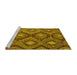 Sideview of Machine Washable Southwestern Yellow Country Rug, wshcon3072yw