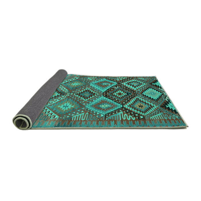 Sideview of Oriental Turquoise Traditional Rug, con3073turq