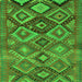 Round Machine Washable Oriental Green Traditional Area Rugs, wshcon3073grn