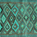 Square Oriental Turquoise Traditional Rug, con3073turq