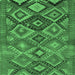 Square Oriental Emerald Green Traditional Rug, con3073emgrn