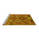 Sideview of Machine Washable Oriental Yellow Traditional Rug, wshcon3073yw