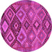 Round Oriental Pink Traditional Rug, con3073pnk