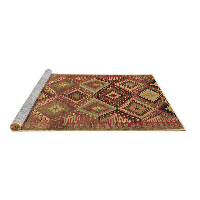 Sideview of Machine Washable Oriental Brown Traditional Rug, wshcon3073brn
