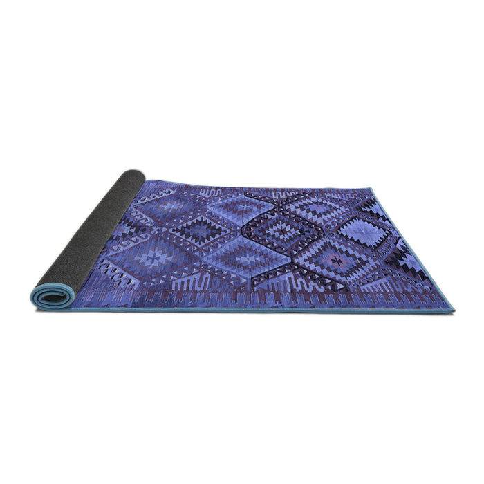 Sideview of Oriental Blue Traditional Rug, con3073blu