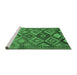 Sideview of Machine Washable Oriental Emerald Green Traditional Area Rugs, wshcon3073emgrn
