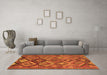 Machine Washable Oriental Orange Traditional Area Rugs in a Living Room, wshcon3073org