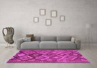 Machine Washable Oriental Pink Traditional Rug, wshcon3073pnk