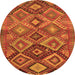 Square Oriental Orange Traditional Rug, con3073org