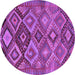 Round Oriental Purple Traditional Rug, con3073pur