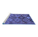 Sideview of Machine Washable Oriental Blue Traditional Rug, wshcon3073blu