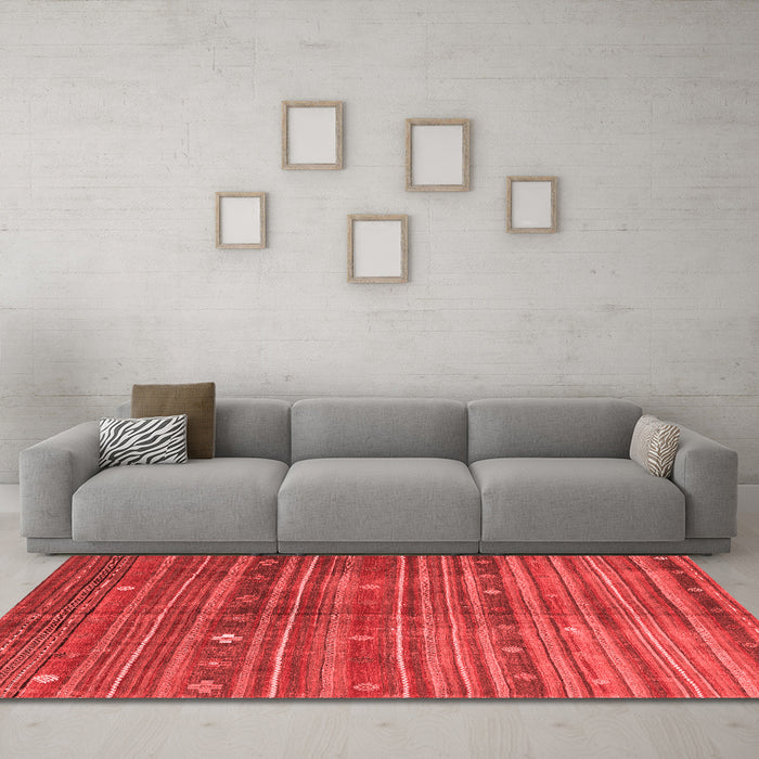 CON3074X Red Washable Rugs