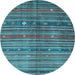 Round Machine Washable CON3074X Light Blue CON3074X Rug, wshcon3074lblu