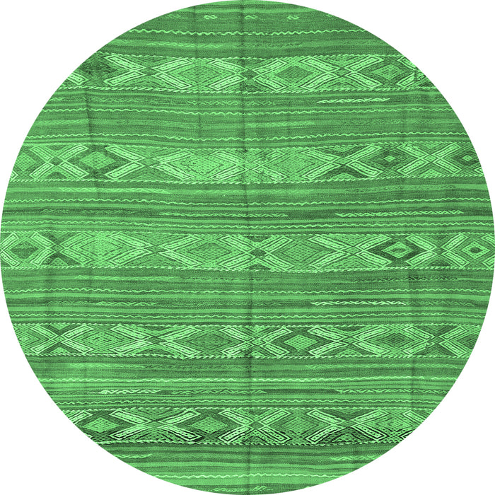Round Machine Washable CON3075X Emerald Green CON3075X Area Rugs, wshcon3075emgrn
