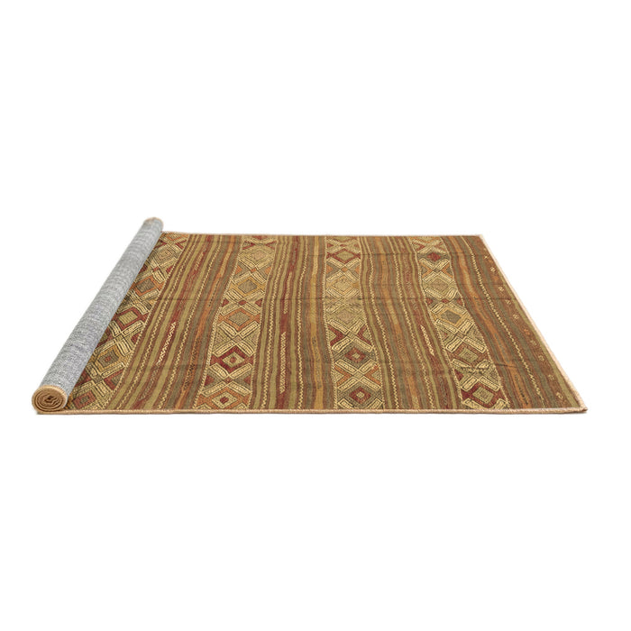 Sideview of Machine Washable CON3075X Brown CON3075X Rug, wshcon3075brn