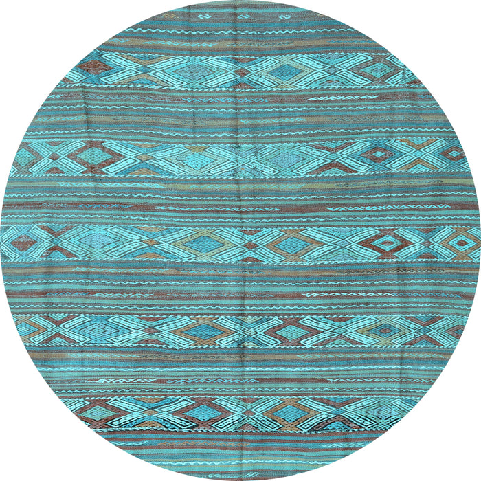 Round Machine Washable CON3075X Light Blue CON3075X Rug, wshcon3075lblu