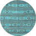 Round Machine Washable CON3075X Light Blue CON3075X Rug, wshcon3075lblu