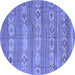 Round Machine Washable CON3075X Blue CON3075X Rug, wshcon3075blu