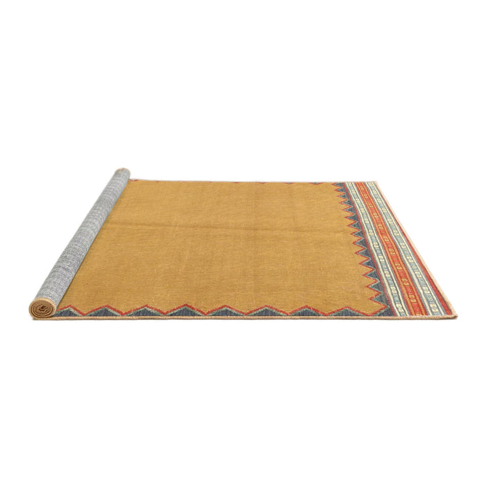 Serging Thickness of Contemporary Orange Abstract Machine Washable Rug, wshcon3076