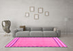 Machine Washable CON3076X Pink CON3076X Rug in a Living Room, wshcon3076pnk