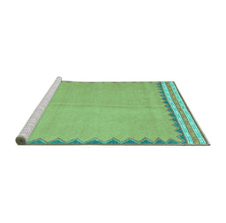 Sideview of Machine Washable CON3076X Turquoise CON3076X Area Rugs, wshcon3076turq