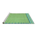 Sideview of Machine Washable CON3076X Turquoise CON3076X Area Rugs, wshcon3076turq