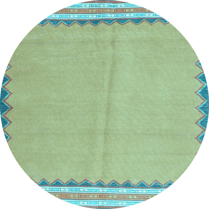 Round Machine Washable CON3076X Light Blue CON3076X Rug, wshcon3076lblu