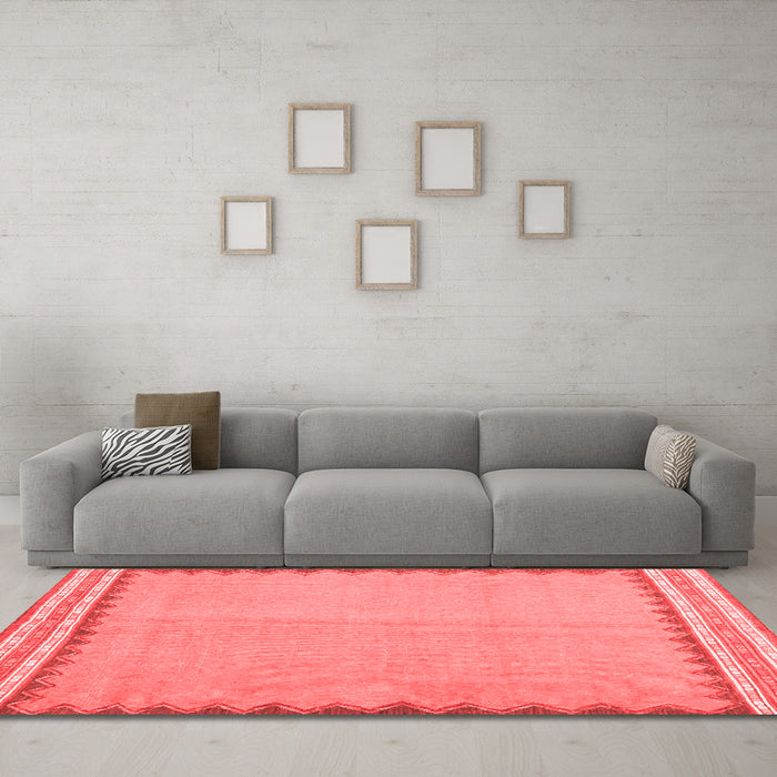 CON3076X Red Washable Rugs