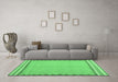 Machine Washable CON3076X Emerald Green CON3076X Area Rugs in a Living Room,, wshcon3076emgrn