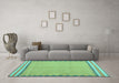 Machine Washable CON3076X Turquoise CON3076X Area Rugs in a Living Room,, wshcon3076turq