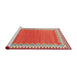 Serging Thickness of Contemporary Neon Red Abstract Machine Washable Rug, wshcon3077