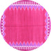 Round Machine Washable CON3077X Pink CON3077X Rug, wshcon3077pnk