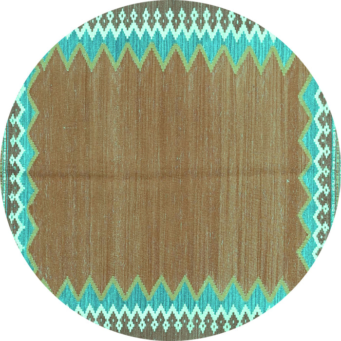 Round Machine Washable CON3077X Turquoise CON3077X Area Rugs, wshcon3077turq