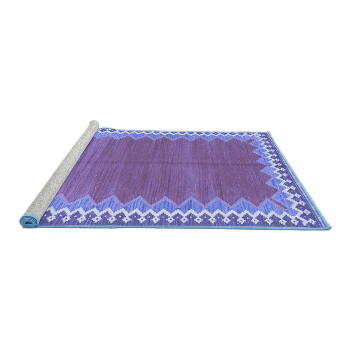 Sideview of Machine Washable CON3077X Blue CON3077X Rug, wshcon3077blu