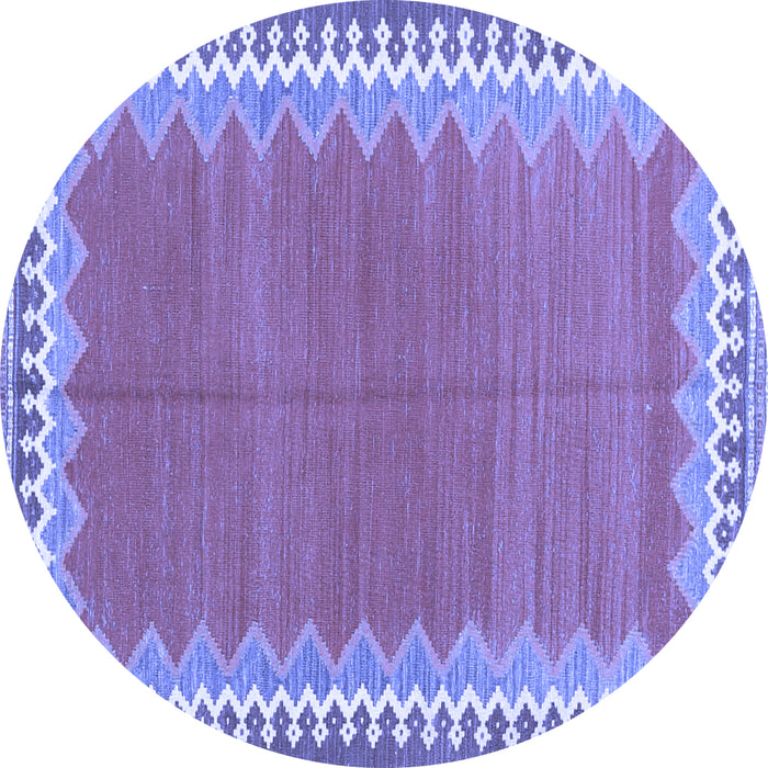 Round Machine Washable CON3077X Blue CON3077X Rug, wshcon3077blu