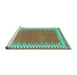 Sideview of Machine Washable CON3077X Turquoise CON3077X Area Rugs, wshcon3077turq