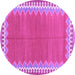 Round Machine Washable CON3077X Purple CON3077X Area Rugs, wshcon3077pur