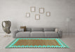 Machine Washable CON3077X Turquoise CON3077X Area Rugs in a Living Room,, wshcon3077turq