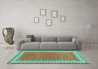 Machine Washable CON3077X Turquoise CON3077X Rug, wshcon3077turq