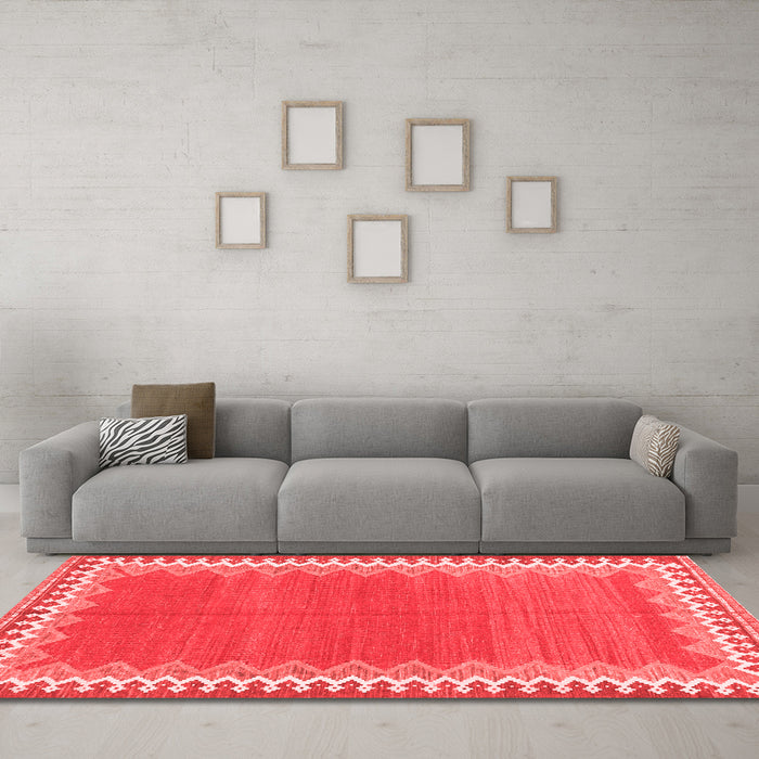 CON3077X Red Washable Rugs