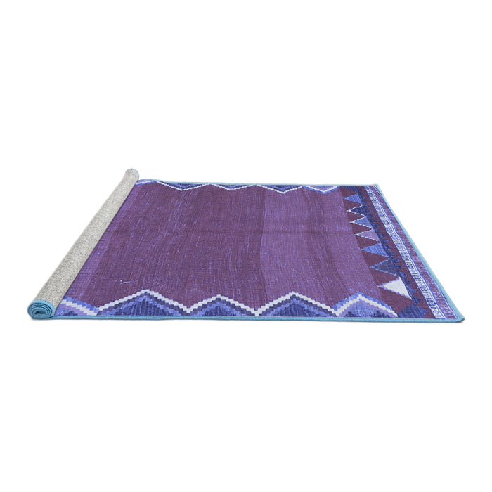 Sideview of Machine Washable Oriental Blue Traditional Rug, wshcon3078blu