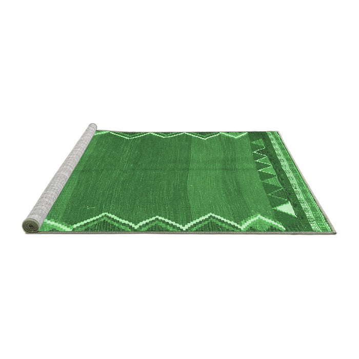Sideview of Machine Washable Oriental Emerald Green Traditional Area Rugs, wshcon3078emgrn