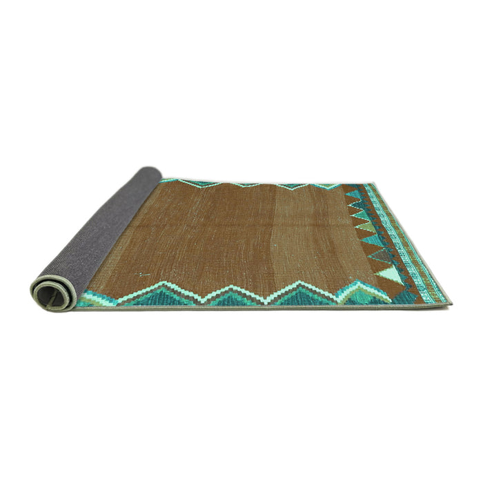 Sideview of Oriental Turquoise Traditional Rug, con3078turq