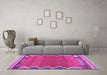 Machine Washable Oriental Purple Traditional Area Rugs in a Living Room, wshcon3078pur