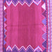 Square Machine Washable Oriental Purple Traditional Area Rugs, wshcon3078pur