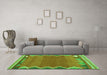 Machine Washable Oriental Green Traditional Area Rugs in a Living Room,, wshcon3078grn