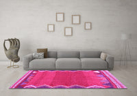 Machine Washable Oriental Pink Traditional Rug, wshcon3078pnk