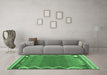 Machine Washable Oriental Emerald Green Traditional Area Rugs in a Living Room,, wshcon3078emgrn